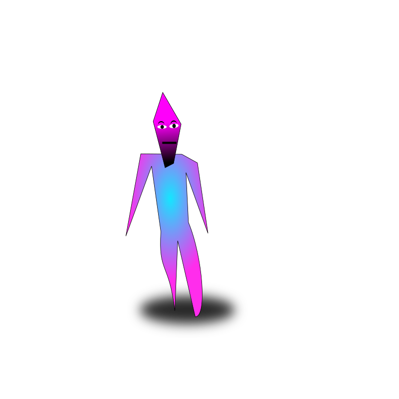 a purple humanoid figure.